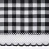 Kate Aurora Complete 3 Piece Country Farmhouse Plaid Gingham Black & White Buffalo Check Kitchen Curtain Tier & Valance Set