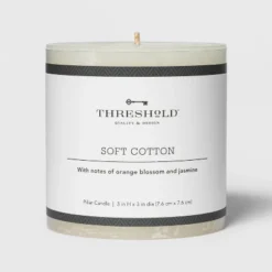 Pillar Candle Soft Cotton White - Threshold™ -Home Improvement Store GUEST d55a5595 2986 4235 8fc7 cb696b617fa6