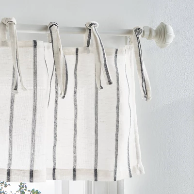 56"x36" Sheer Laguna Striped Window Valance And Curtain Set - Martha Stewart 3 56"x36" Sheer Laguna Striped Window Valance And Curtain Set - Martha Stewart