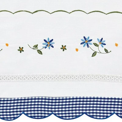 Collections Etc Embroidered Trim Rod Pocket Top Window Curtains 5 Collections Etc Embroidered Trim Rod Pocket Top Window Curtains - Image 3