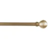 EXCLUSIVE HOME Modern Layer 1" Curtain Rod And Coordinating Finial Set, Gold, Adjustable 36"-72"