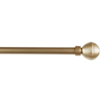EXCLUSIVE HOME Modern Layer 1" Curtain Rod And Coordinating Finial Set, Gold, Adjustable 36"-72" 3 EXCLUSIVE HOME Modern Layer 1" Curtain Rod And Coordinating Finial Set, Gold, Adjustable 36"-72"