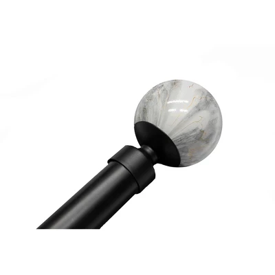 Linen Avenue Grey Marble Single And Double Window Curtain Rod Set 4 Linen Avenue Grey Marble Single And Double Window Curtain Rod Set - Image 2