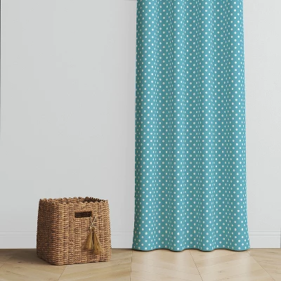 Bacati - Pin Dots Aqua Window Curtain Panel 3 Bacati - Pin Dots Aqua Window Curtain Panel