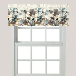 Laural Home Greige Floral Window Valance