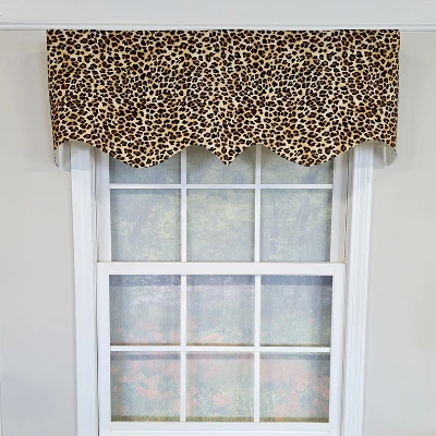 RLF Home 100% Cotton Cheetah Regal Fully Lined Windows Rod Pocket Valance 50" X 17" Yellow 3 RLF Home 100% Cotton Cheetah Regal Fully Lined Windows Rod Pocket Valance 50" X 17" Yellow