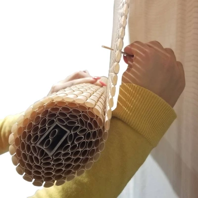 96" X 72" Outdoor Oval Vinyl Cord-Free PVC Rollup Blinds Woodgrain - Radiance 5 96" X 72" Outdoor Oval Vinyl Cord-Free PVC Rollup Blinds Woodgrain - Radiance - Image 3