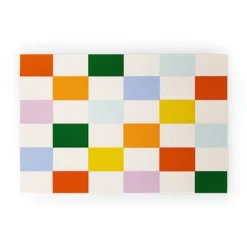 Lane And Lucia Retro Rainbow Checkerboard Welcome Mat - Society6 -Home Improvement Store GUEST daea60ff 1607 4f63 815f 6ad148f301c4