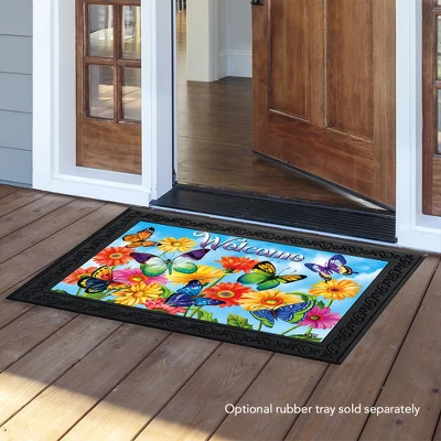 Fluttering Butterflies Spring Doormat Indoor Outdoor 30" X 18" Briarwood Lane 4 Fluttering Butterflies Spring Doormat Indoor Outdoor 30" X 18" Briarwood Lane - Image 2