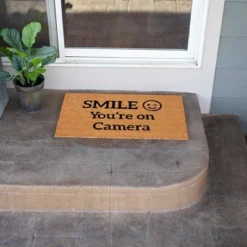 BirdRock Home Smile You're On Camera Coir Front Door & Entry Doormat - 18" X 30" -Home Improvement Store GUEST df766c5a 1562 4a8b 91e8 fff5e65bf344