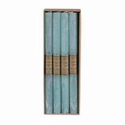 Northlight 12" Sea Foam Blue Traditional Cylindrical Taper Candle Box