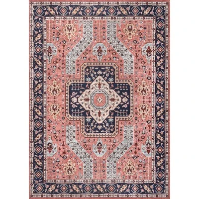 NuLOOM Amber Machine Washable Floral Aztec Area Rug 14 NuLOOM Amber Machine Washable Floral Aztec Area Rug - Image 12
