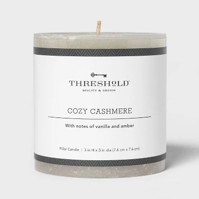 Pillar Cozy Cashmere Candle Gray - Threshold™ 4 Pillar Cozy Cashmere Candle Gray - Threshold™ - Image 2