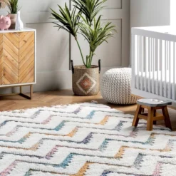 2'8"x8' Rumi High-Low Chevron Tassel Area Rug Beige Runner - NuLOOM -Home Improvement Store GUEST e66adc86 2b9a 4a7a 9246 13e5613e993f