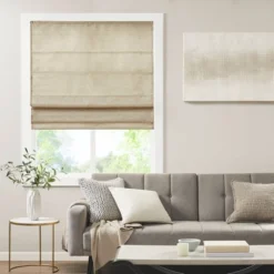 Aberdeen Printed Faux Silk Room Darkening Cordless Roman Blinds And Shade Taupe -Home Improvement Store GUEST e67e14e0 6d12 41b9 b2c7 4e3f1e2e032b