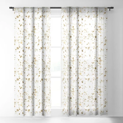 Nature Magick Metallic Gold Terrazzo Sparkle Single Panel Sheer Window Curtain - Deny Designs 3 Nature Magick Metallic Gold Terrazzo Sparkle Single Panel Sheer Window Curtain - Deny Designs