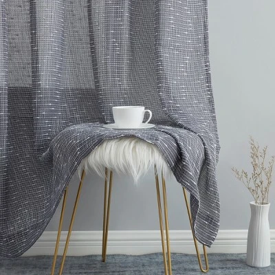 HLC.ME Emily Faux Linen Semi Sheer Light Filtering Grommet Lightweight Window Curtains Drapery Panels, Set Of 2 16 HLC.ME Emily Faux Linen Semi Sheer Light Filtering Grommet Lightweight Window Curtains Drapery Panels, Set Of 2 - Image 14