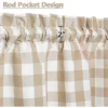 Trinity Buffalo Check Plaid Cotton Blend Kitchen Curtains