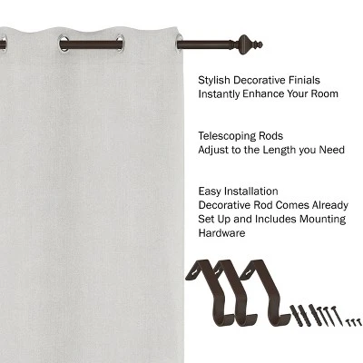 Hastings Home 1 Inch Curtain Rod With Finials (Bronze) 4 Hastings Home 1 Inch Curtain Rod With Finials (Bronze) - Image 2