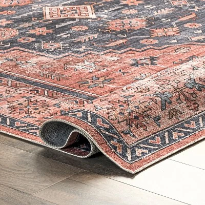 NuLOOM Medallion Bordered Machine Washable Area Rug 5 NuLOOM Medallion Bordered Machine Washable Area Rug - Image 3