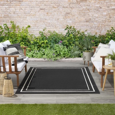 Nourison Essentials Bordered Indoor Outdoor Rug 3 Nourison Essentials Bordered Indoor Outdoor Rug