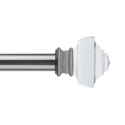 Decorative Drapery Curtain Rod With Crystal Square Finials Brushed Nickel - Lumi Home Furnishings 11 Decorative Drapery Curtain Rod With Crystal Square Finials Brushed Nickel - Lumi Home Furnishings -Home Improvement Store GUEST ee08a40b 1aec 4442 9eeb 080989e544bb
