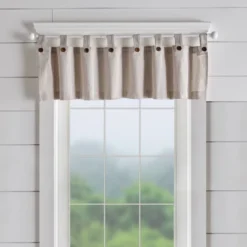 Tucker Ticking Stripe Button Tab Top Window Kitchen Valance - Elrene Home Fashions -Home Improvement Store GUEST f1e70ca2 9916 482f ba9d d52c78fe890a
