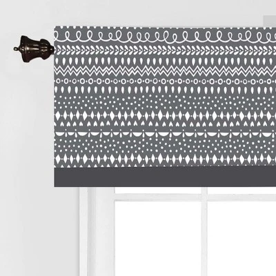 Bacati - Owls Grey/Beige Neutral Cotton Window Valance 4 Bacati - Owls Grey/Beige Neutral Cotton Window Valance - Image 2