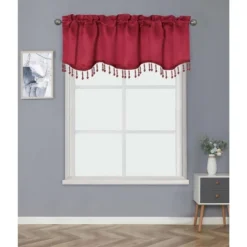 Kate Aurora Luxurious Solid Colored Scalloped Rod Pocket Window Valance With Crystal Beaded Trim -Home Improvement Store GUEST f22e1b64 b222 41da 84d4 ef1e67c22d6a