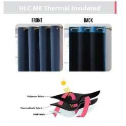 HLC.ME Laurance Complete Blackout Thermal Insulated Grommet Top Panels Window Curtains Drapes For Bedroom, Set Of 2 -Home Improvement Store GUEST f5a64cd3 e6b8 422a a3c2 d6f2e8e946ed