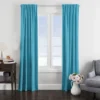 Bacati - Aqua Arrows Cotton Printed Single Window Curtain Panel