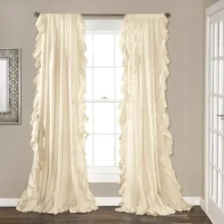 Home Boutique Reyna Window Curtain Panels Ivory 54x108 Set