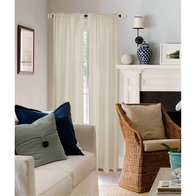 Lumi Home Furnishings 28"x48" Decorative Drapery Single Rod Set With Acrylic Pumpkin Finials Matte Black 4 Lumi Home Furnishings 28"x48" Decorative Drapery Single Rod Set With Acrylic Pumpkin Finials Matte Black - Image 2