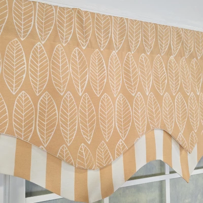 RLF Home 100% Cotton Fall D-Regal Fully Lined Windows Rod Pocket Valance 50" X 17" Tan 6 RLF Home 100% Cotton Fall D-Regal Fully Lined Windows Rod Pocket Valance 50" X 17" Tan - Image 4