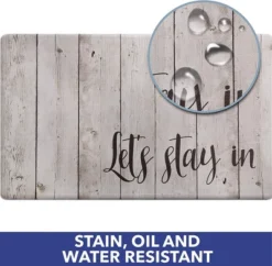 J&V TEXTILES Anti Fatigue Kitchen Mat Cushioned Anti Fatigue, Non Slip Waterproof Mat Standing Desk, 20x36x1/2 Inches (Let's Stay In)