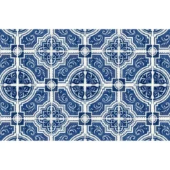 FlorArt French Quarter Low Profile Easy Clean Kitchen Mat Blue/White - Bungalow Flooring -Home Improvement Store GUEST fadadfd4 f658 4146 b28f 16bdf0871763