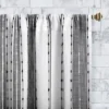 Set Of 2 Slub Textured Striped Cotton Cafe Curtain Tiers Black/White - Archaeo