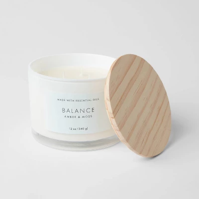 Wood Lidded Glass Wellness Balance Candle - Threshold™ 4 Wood Lidded Glass Wellness Balance Candle - Threshold™ - Image 2