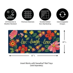 Evergreen Live Laugh Love Floral Sassafras Indoor Outdoor Switch Doormat 1'10"x10" Blue -Home Improvement Store GUEST fc4a2a82 e82a 4c19 8ff6 376e781eaa6a