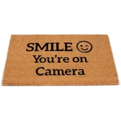 BirdRock Home Smile You're On Camera Coir Front Door & Entry Doormat - 18" X 30"