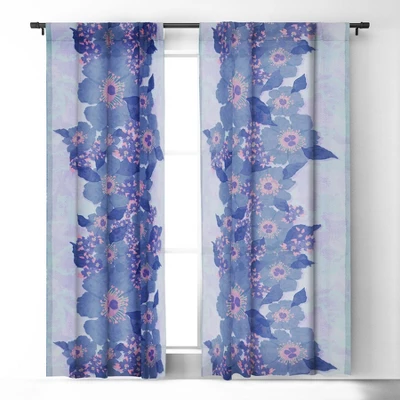 Sewzinski Retro Blue Flowers 50" X 96" Single Panel Room Darkening Window Curtain - Society6 3 Sewzinski Retro Blue Flowers 50" X 96" Single Panel Room Darkening Window Curtain - Society6