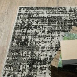Trinity Distressed Abstract Patio Area Rug Black/Beige - Captiv8e Designs -Home Improvement Store GUEST ffd3e5db d669 4d6f b326 45f28c482739