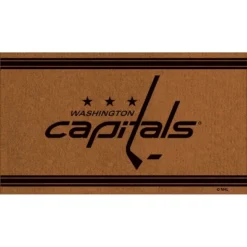Evergreen Washington Capitals Logo Turf Mat, Brown- 28 X 16 Inches Indoor Outdoor Doormat