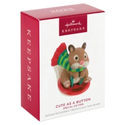 Hallmark Cute As A Button Special Edition Ornament -Home Improvement Store Hamster on Button Sled Keepsake Ornament 1599QXE3317 04