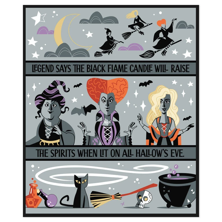 Hallmark Disney Hocus Pocus Black Flame Candle Blanket, 50x60 4 Hallmark Disney Hocus Pocus Black Flame Candle Blanket, 50x60 - Image 2