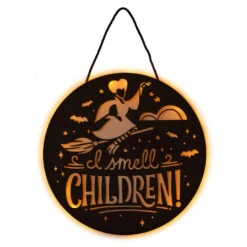 Hallmark Disney Hocus Pocus I Smell Children Porch Decor With Light -Home Improvement Store Hocus Pocus LightUp Metal Door Sign 1HGN1526 03