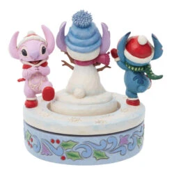 Enesco Jim Shore Disney Stitch And Angel Build A Snowman Rotating Figurine, 6" -Home Improvement Store Jim Shore Disney Stitch and Angel Snowman Figurine 6013061 02