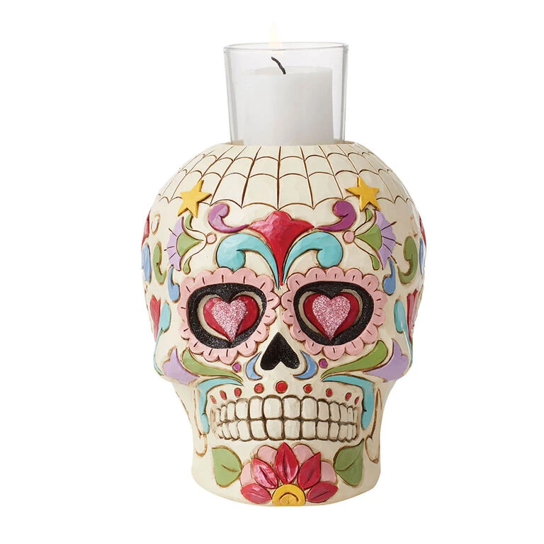 Enesco Jim Shore Day Of The Dead Skull Votive Candle Holder 3 Enesco Jim Shore Day Of The Dead Skull Votive Candle Holder