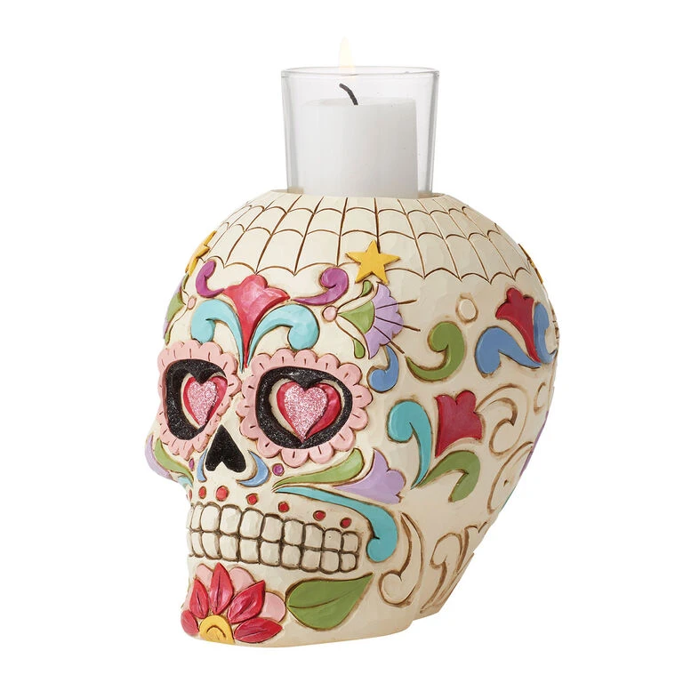 Enesco Jim Shore Day Of The Dead Skull Votive Candle Holder 4 Enesco Jim Shore Day Of The Dead Skull Votive Candle Holder - Image 2