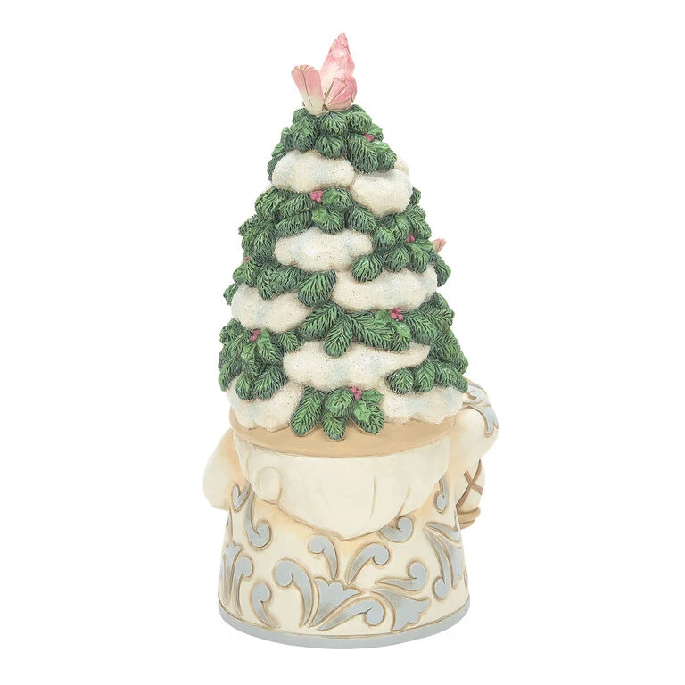 Enesco Jim Shore White Woodland Gnome With Evergreen Tree Hat Figurine, 7.09" 4 Enesco Jim Shore White Woodland Gnome With Evergreen Tree Hat Figurine, 7.09" - Image 2